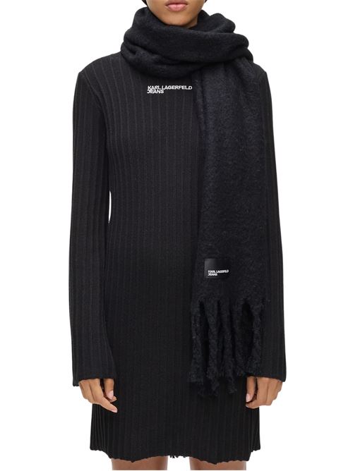 Sciarpa con frange nera Karl Lagerfeld jeans | A4W33101999